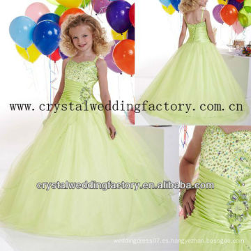 El envío libre rebordeó el vestido barato sequined del desfile de la niña de la falda del vestido de bola CWFaf5229